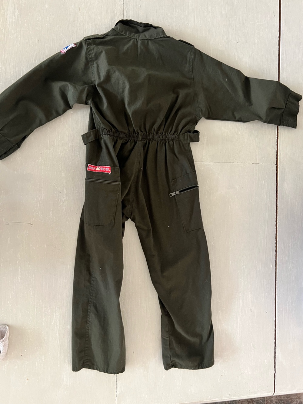Kids Air Force Pilot Flight Suit Jumpsuit 100% Cotton Olive Green LL Military - Picture 3 of 5